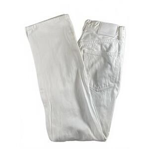 Aritzia Denim Forum White Button-Fly Jeans - The Joni High Rise Loose - Size 23